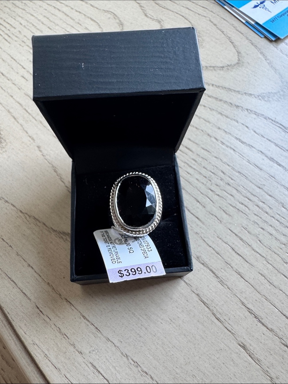 Black diamond Silver-Tone Statement Ring - Women Jewelry